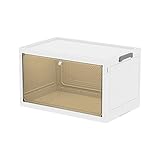 Naqqios Faltbare Aufbewahrungsbox für Kleidung, faltbare Behälter, transparenter Kleider-Organizer für zu Hause – platzsparender Behälter für Pullover, Jacken, Hosen, Wäsche