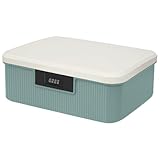OSTWOLKE 2 Schicht Abschließbare Box mit Kombinationsschloss aus ABS, Medikamentenbox, Medizinbox, für Medikamente, Snack und Persönliche Gegenstände (Blau, 33x25x12cm)