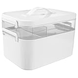 Erste-Hilfe-Kasten aus ABS-Kunststoff, Medizin-Organizer, Haushalts-Arzneikoffer, großes Fassungsvermögen, glatte Kanten, sicherer Verschluss