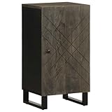 IBUQDDV Sideboard Schwarz 40x33x75 cm Massivholz Mango mit Metallfüßen und praktischer Tür für sichere Aufbewahrung und mehr Ordnung im Zuhause, robustes tropisches Hartholz