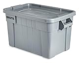 Rubbermaid Commercial Products BRUTE Aufbwahrungsbox mit Deckel 76 L Grau – Robuste und wiederverwendbar, für Garage, Umzug, Camping, Keller, Küche, Lager oder Außenbereich – FG9S3100GRAY