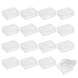 FEIHS 16 Stück Acrylbox mit Deckel,Transparente Acryl-Displayboxen aus Kunststoff,Quadratische Würfelbehälter,zur Aufbewahrung von Süßigkeiten,Schmuck,Wattebällchen und ähnlichen Gegenständen
