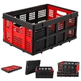 MOUNCHAIN Stabile Profi-Klappbox Mit -Touch Griffen, 40 x 56 x 26Cm, 55L, Rot