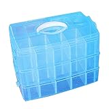 SpirWoRchlan 3-lagige Aufbewahrungsbox mit 30 Fächern, transparenter Kunststoff, Aufbewahrungsbehälter, Schmuckschatulle mit verstellbaren Trennwänden für Perlen, Kunst, DIY, Handwerk, Schmuck,
