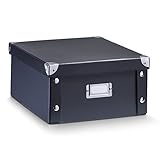 Zeller Aufbewahrungsbox, Pappe, schwarz, ca. 31 x 26 x 14 cm