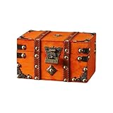 Shntig Dekorative Aufbewahrungsbox mit Metallmechanismus für Schmuck, Fotos, Erinnerungsstücke, sichere Kombination, Holztruhe, Sicherheits-Holzkiste für Fotos