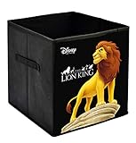 Birsppy Kuber Industries Disney Löwe King Print rechteckig beflockbare Aufbewahrungsboxen | Aufbewahrungskiste für Spielzeug | Aufbewahrungsbox für Spielzeug | Aufbewahrungsbox Gor Clothes (schwarz)