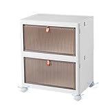 Naqqios Aufbewahrungsboxen für zu Hause mit Deckel, stapelbarer Organizer für Schrank | Faltbarer Behälter mit Deckel – transluzente Organisationsboxen mit großer Kapazität mit 4 Rollen für Schrank